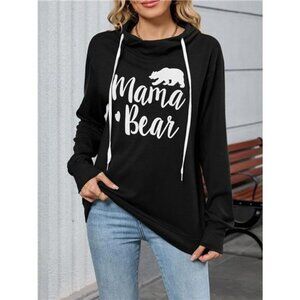 Letter Drawstring Long Sleeve Hoodie